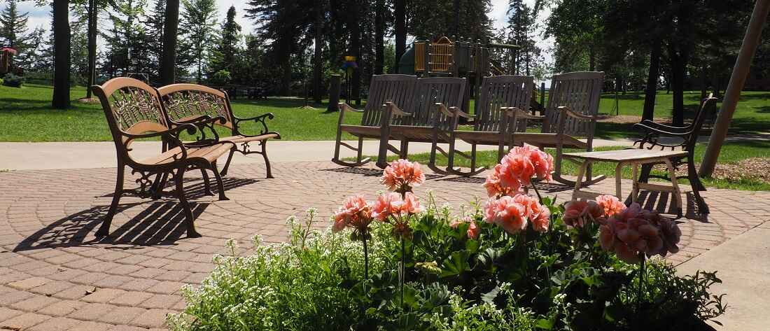 Beautiful view of patio and flowers