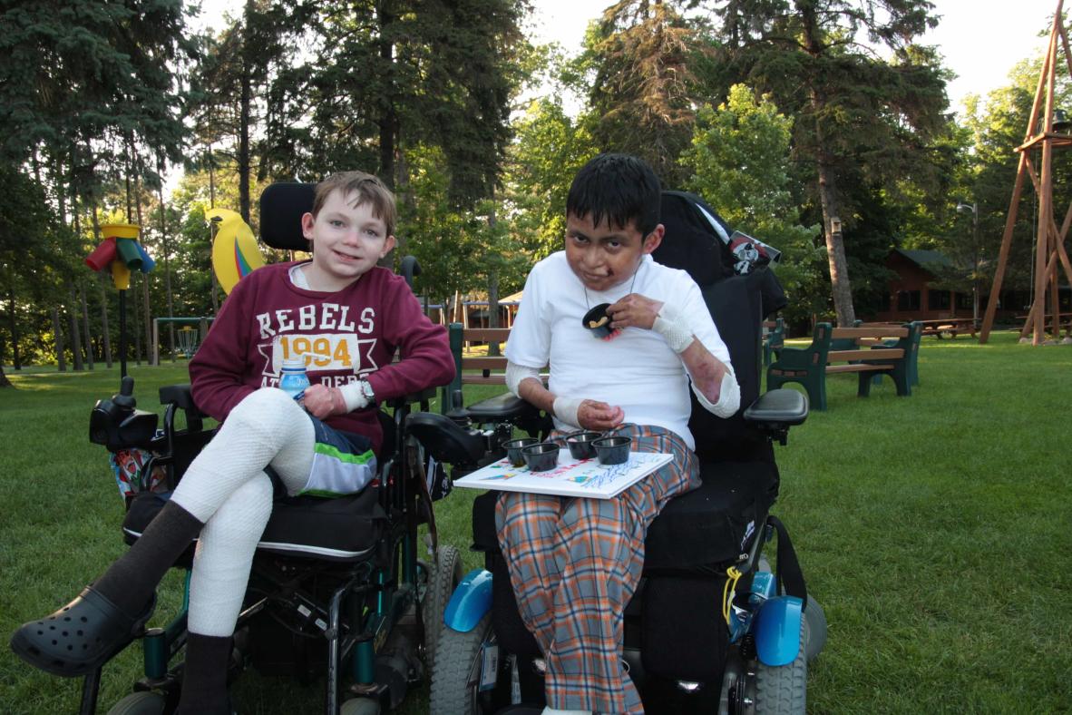 Campers enjoying the evening snack.