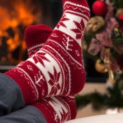 Relaxing by fire