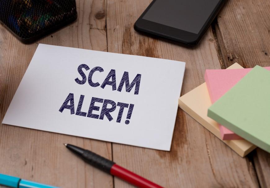 Scam alert sign