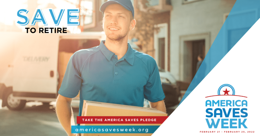 America Saves Week - Save to Retire photo of man carrying boxes for moving