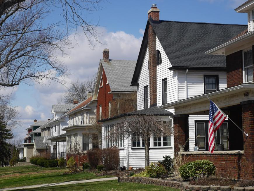 Houses along a residential street