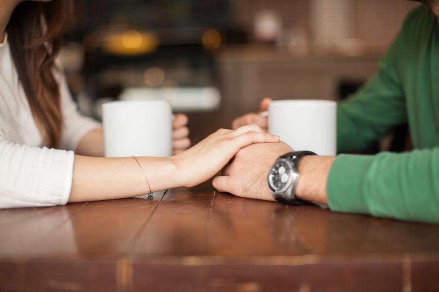 couple holding hands