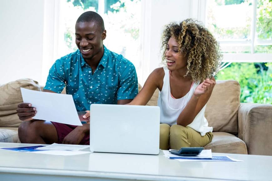 couple doing finances