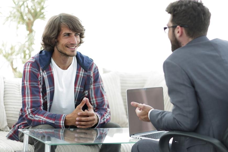 men talking
