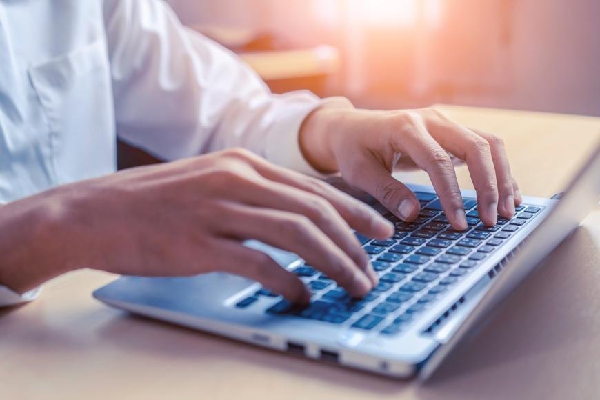 hands typing