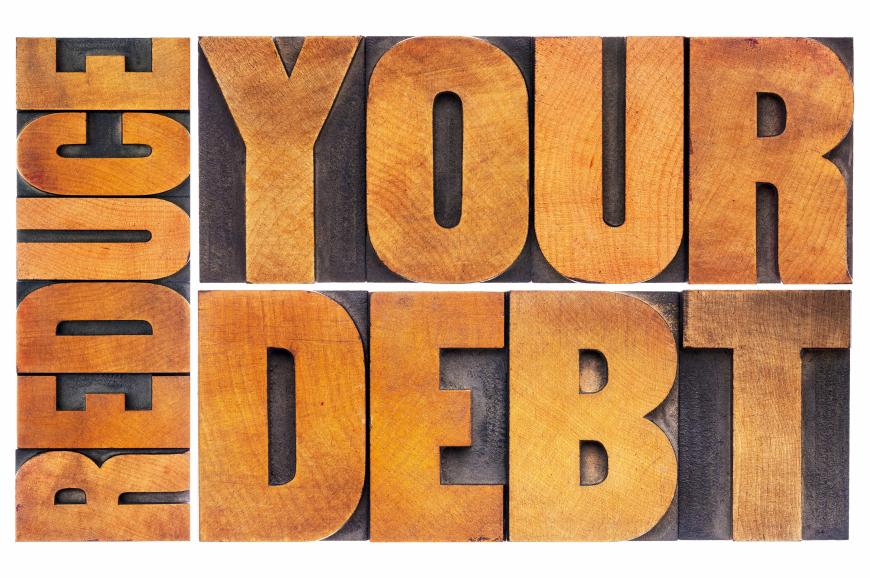 Graphic that reads "Reduce Your Debt"
