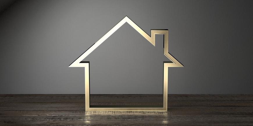 gold frame house
