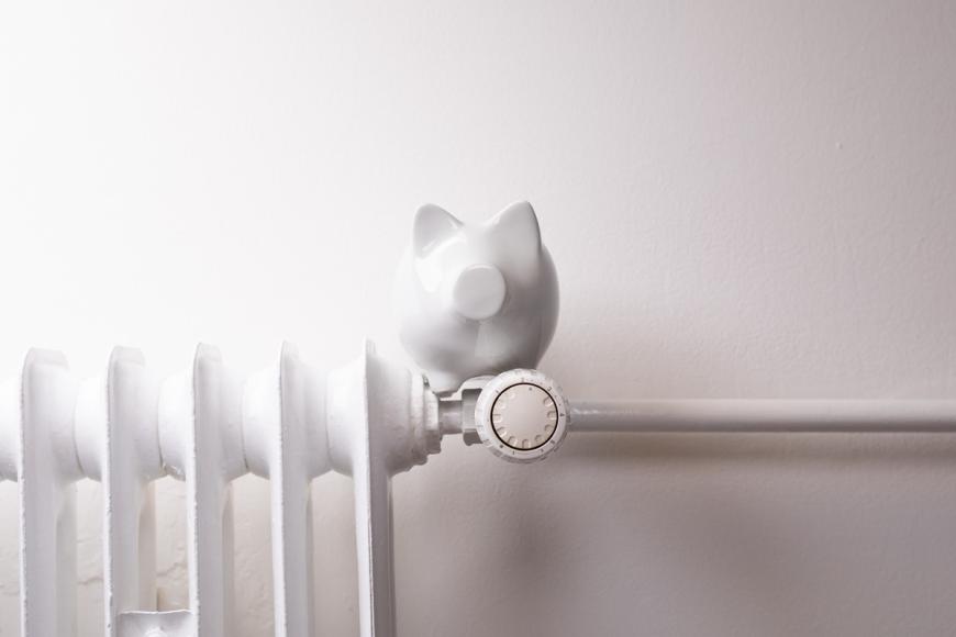 piggy bank on heater