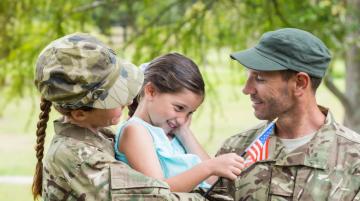 Military Mom and Dad with Daughter