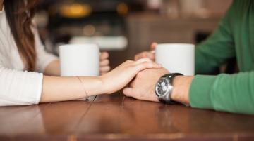 couple holding hands