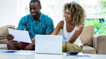 couple doing finances