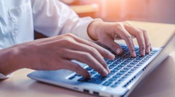 hands typing