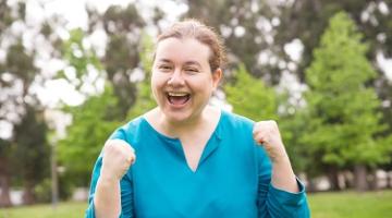 Happy middle aged woman