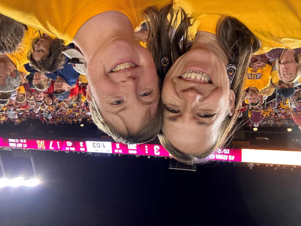Carol and Krista at sports game