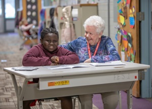 foster grandparent with child