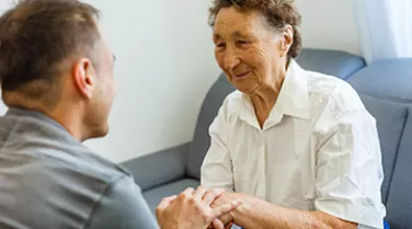 Employee providing support to a person